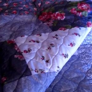 Beautiful quilted squares with roses bed spread
